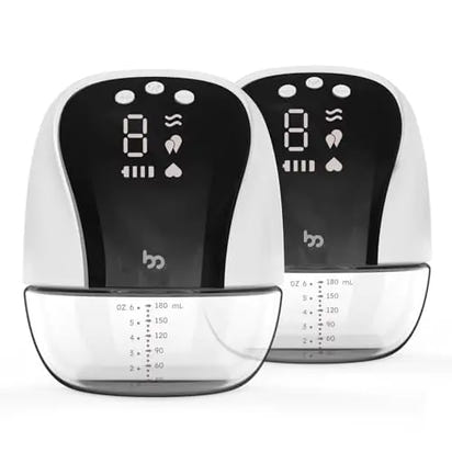 Breast Pump Hands Free Wearable Breast Pump with Ultra-Low Noise Stable Suction Traction Mode 4 Modes 10 Levels Electric Wireless Portable Breast Pump for Indoor Outdoor Use (White Black) - The Little Big Store