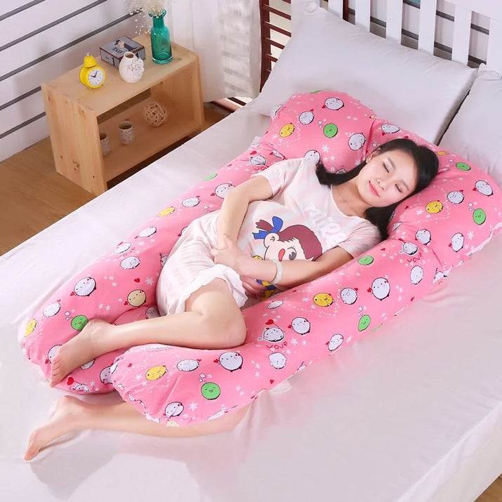 Sleeping Support Pillow For Pregnant Women Body PW12 100% Cotton Rabbit Print U Shape Maternity Pillows Pregnancy Side Sleepers - The Little Big Store