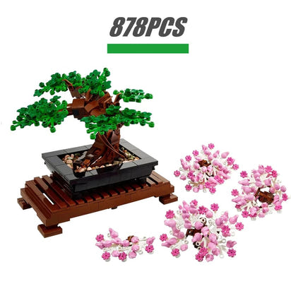 Bonsai Tree Flower Bouquet Perpetual Building Block Bricks Model - The Little Big Store