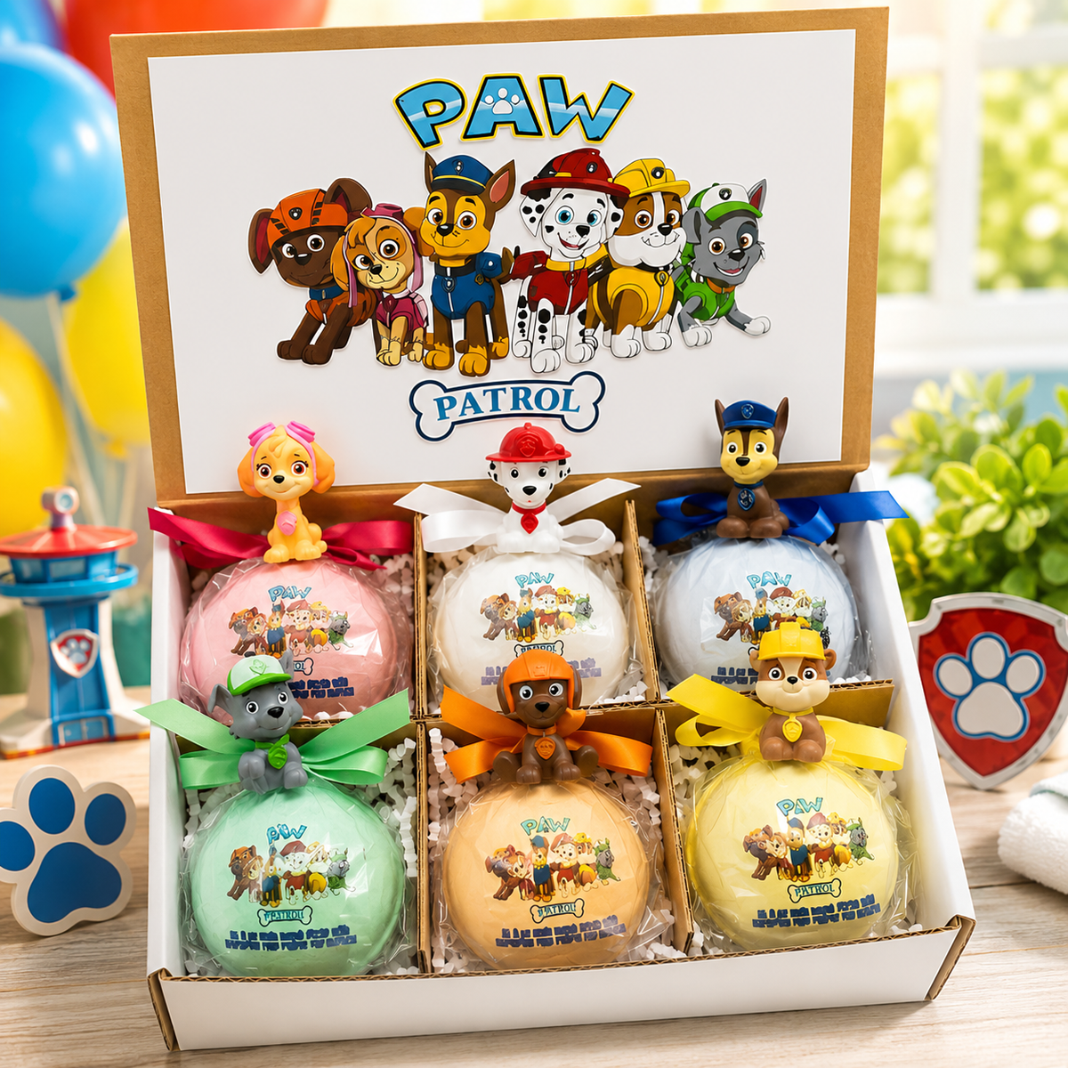 Paw Patrol Bath Bomb Gift Set | XL Surprise Bath Bombs with Toys