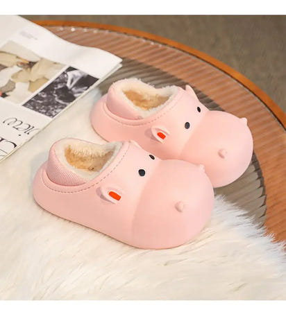 SnuggleSteps– Fleece-Lined Cartoon Slippers for Cozy Little Feet