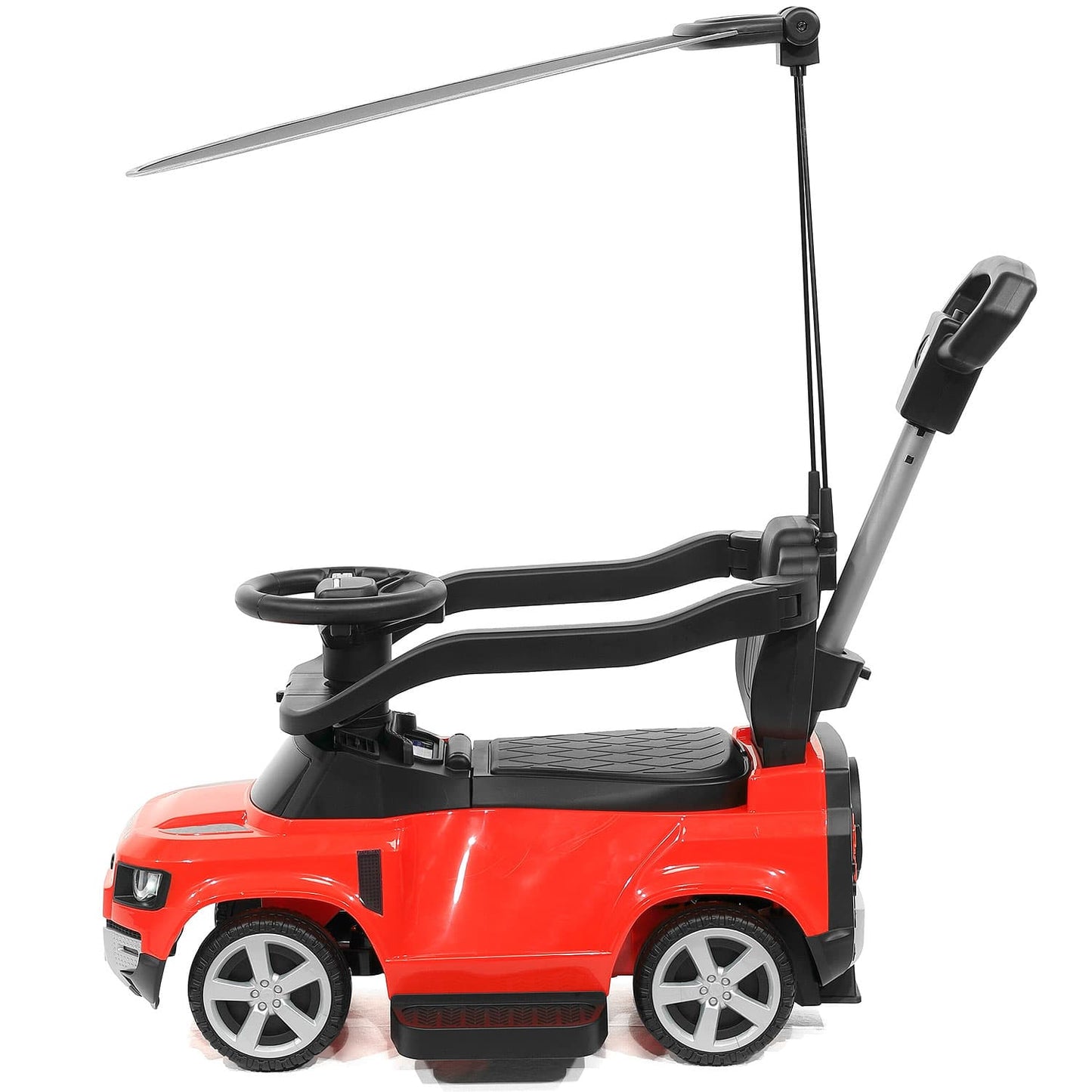 Land Rover Defender Kids Ride on Push Car with Sunshade Canopy | Red - The Little Big Store