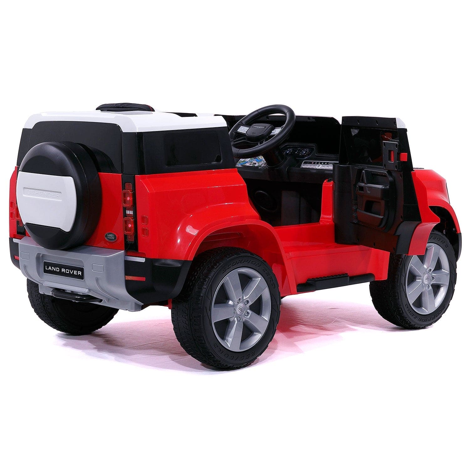 Land Rover Defender 12V Kids Ride-On Car with R/C Parental Remote | Red - The Little Big Store