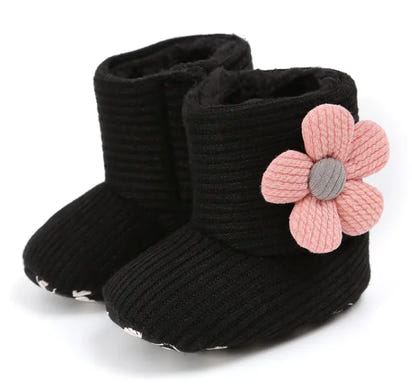 Cozy Sunflower Cotton Baby Boots - The Little Big Store