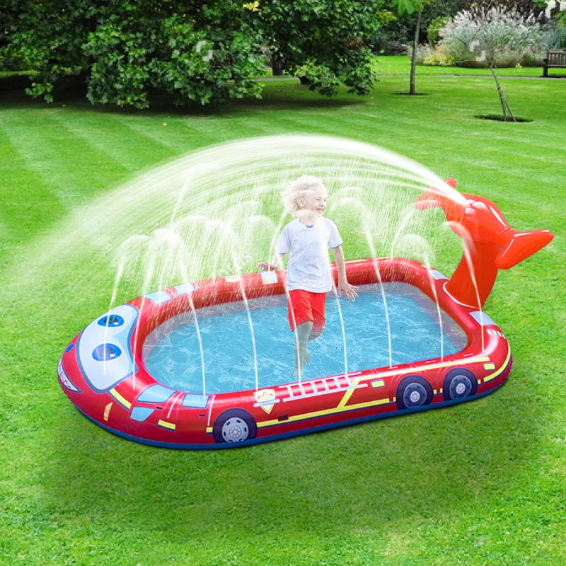 Splash & Sprinkle Oasis: 3-in-1 Swimming Pool, Splash Pad, and Sprinkler for Kids' Summer Water Park Fun!