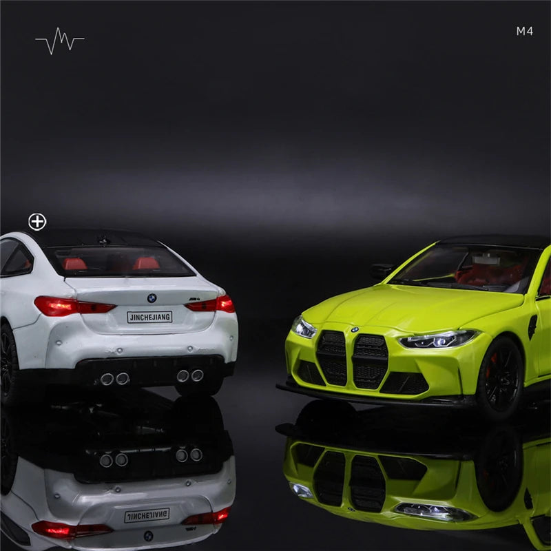 🚗 M4 G82 TurboDiecast™ 1:24 Alloy Sports Car with Lights & Sound ✨ – Realistic Racer for Kids & Collectors!