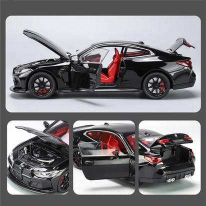 🚗 M4 G82 TurboDiecast™ 1:24 Alloy Sports Car with Lights & Sound ✨ – Realistic Racer for Kids & Collectors!