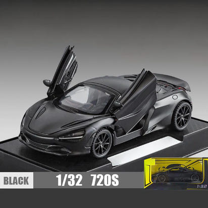 1:32 McLaren 720s Supercar Sports Alloy Diecast Model Car Sound And Light Pull Back Children Toys Cars Birthday Gifts With Kids