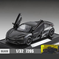 1:32 McLaren 720s Supercar Sports Alloy Diecast Model Car Sound And Light Pull Back Children Toys Cars Birthday Gifts With Kids