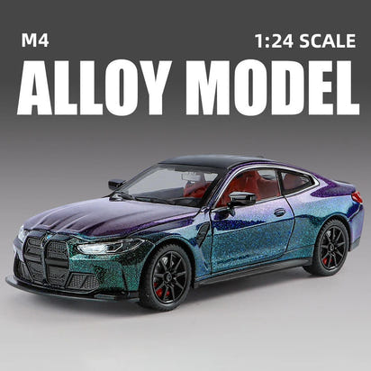 🚗 M4 G82 TurboDiecast™ 1:24 Alloy Sports Car with Lights & Sound ✨ – Realistic Racer for Kids & Collectors!