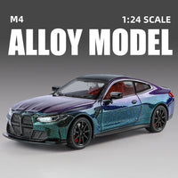 🚗 M4 G82 TurboDiecast™ 1:24 Alloy Sports Car with Lights & Sound ✨ – Realistic Racer for Kids & Collectors!
