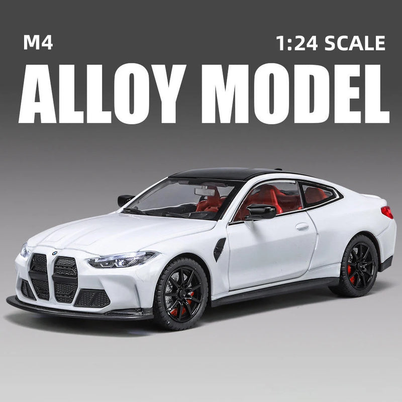 🚗 M4 G82 TurboDiecast™ 1:24 Alloy Sports Car with Lights & Sound ✨ – Realistic Racer for Kids & Collectors!