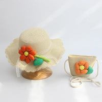 Sunshine Blossom Set: Summer Straw Hat and Handbag Ensemble for Girls - The Little Big Store