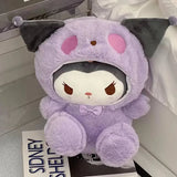 New Kawaii 25cm Sanrio Plush Toy Jade Dog Kuromi Dressing Doll Doll