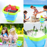 Fold & Fun Telescopic Beach Bucket: Portable Sand Toy and Multi-Purpose Storage for Kids' Summer Adventure - The Little Big Store