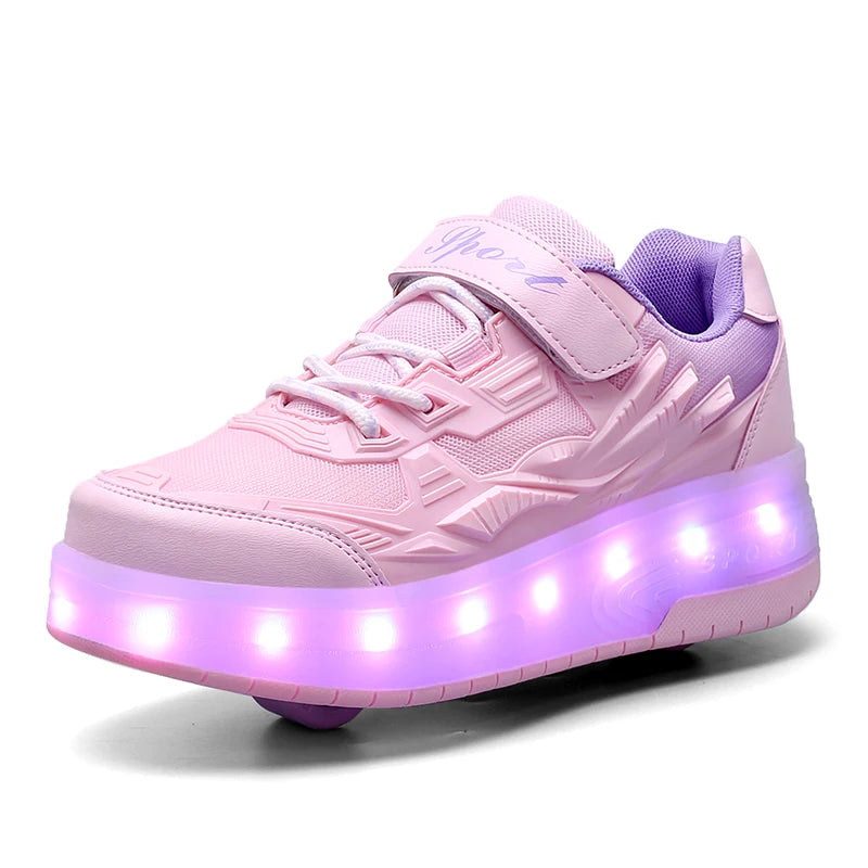 🌀 GlideX™ StreetRoll 2-in-1 Roller Sneakers 🛹👟 – Double Wheel Fun for Boys & Teens!