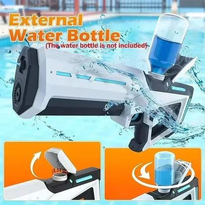External water bottle holder with water splashes on a pool background