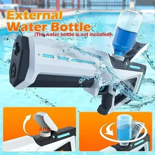 External water bottle holder with water splashes on a pool background
