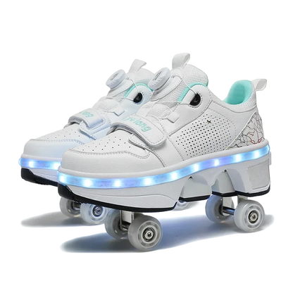 GlideX™ StreetRoll – 2-in-1 Double Wheel Roller Shoes for Boys & Teens
