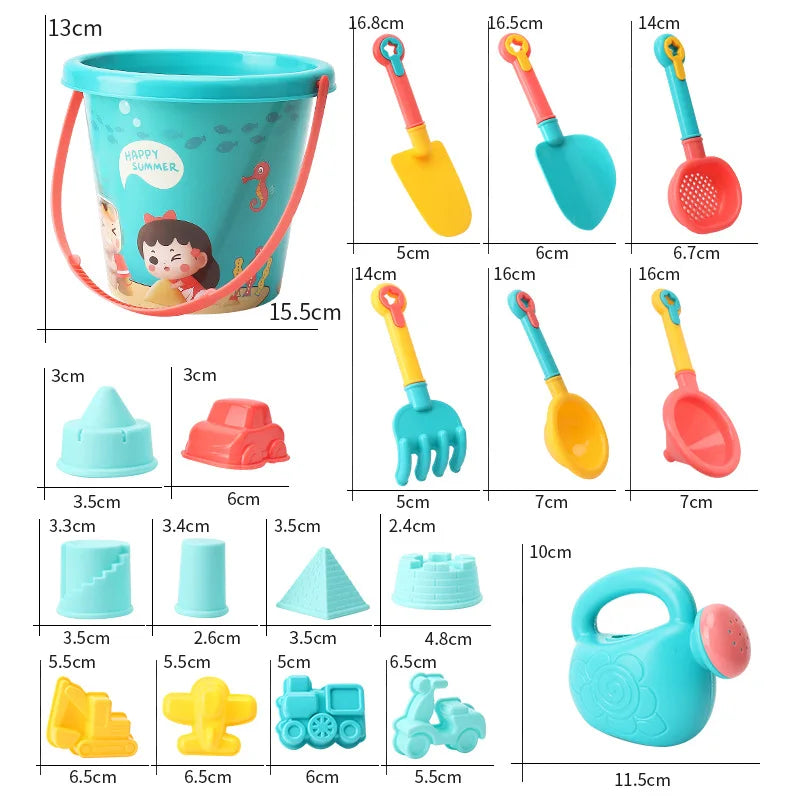 Sunny Sandcastle Fun: 18-Piece Beach Toy Set for Kids' Summer Adventures - The Little Big Store