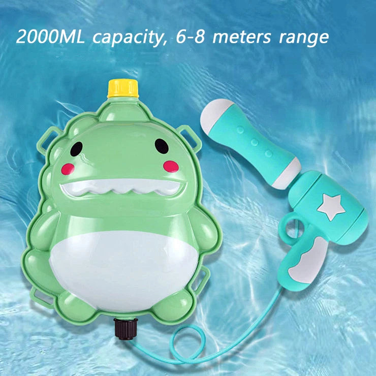 Splash Safari Backpack Water Gun: Cartoon Animal-themed Water Blasters for Kids' Summer Water Battles