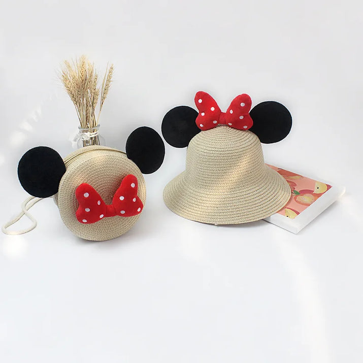 Sunshine Blossom Set: Summer Straw Hat and Handbag Ensemble for Girls - The Little Big Store