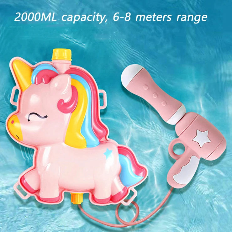 Splash Safari Backpack Water Gun: Cartoon Animal-themed Water Blasters for Kids' Summer Water Battles