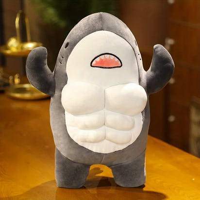 Whale of a Cuddle: Jumbo Muscle Shark Plushie - The Little Big Store