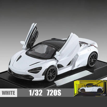 1:32 McLaren 720s Supercar Sports Alloy Diecast Model Car Sound And Light Pull Back Children Toys Cars Birthday Gifts With Kids
