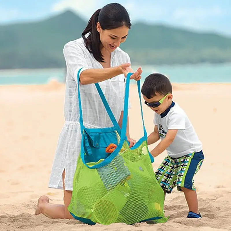 Sandy Tots Mesh Marvel: Versatile Beach & Toy Storage Bag - The Little Big Store