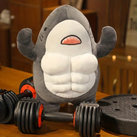 Whale of a Cuddle: Jumbo Muscle Shark Plushie - The Little Big Store