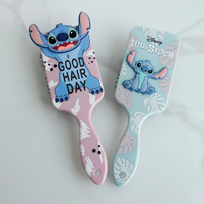 Two Disney-themed hairbrushes with cartoon character design on a light gray background