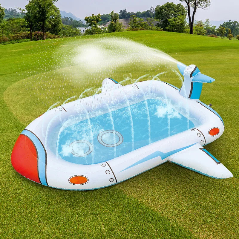 Splash & Sprinkle Oasis: 3-in-1 Swimming Pool, Splash Pad, and Sprinkler for Kids' Summer Water Park Fun!