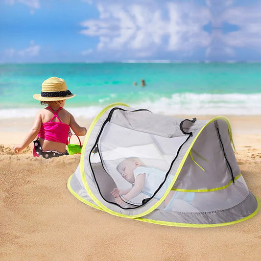 SunSafe Baby Travel Tent: Portable UPF 50+ Sun Shelter with Mosquito Net for Outdoor Adventures