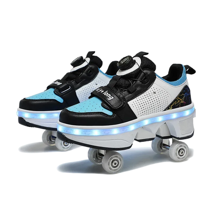 GlideX™ StreetRoll – 2-in-1 Double Wheel Roller Shoes for Boys & Teens