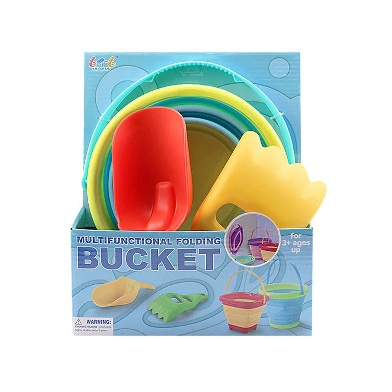 Fold & Fun Telescopic Beach Bucket: Portable Sand Toy and Multi-Purpose Storage for Kids' Summer Adventure - The Little Big Store