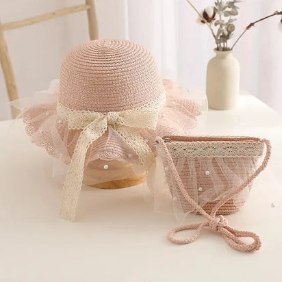 Sunshine Blossom Set: Summer Straw Hat and Handbag Ensemble for Girls - The Little Big Store