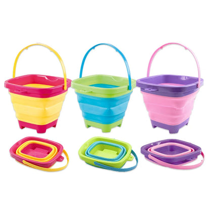 Fold & Fun Telescopic Beach Bucket: Portable Sand Toy and Multi-Purpose Storage for Kids' Summer Adventure - The Little Big Store