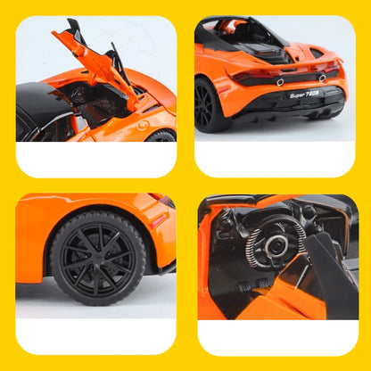 1:32 McLaren 720s Supercar Sports Alloy Diecast Model Car Sound And Light Pull Back Children Toys Cars Birthday Gifts With Kids