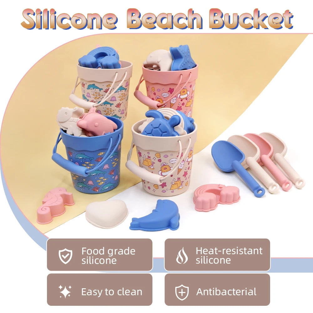 Sandy Adventures Playset: Outdoor Silicone Beach Toy Set for Kids' Beach Fun