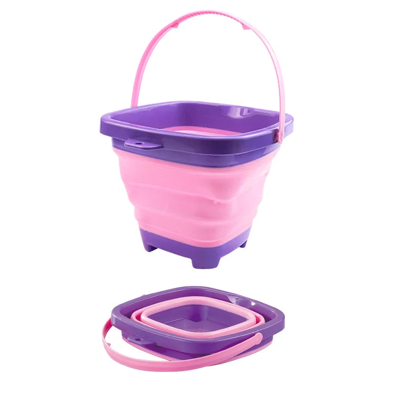 Fold & Fun Telescopic Beach Bucket: Portable Sand Toy and Multi-Purpose Storage for Kids' Summer Adventure - The Little Big Store
