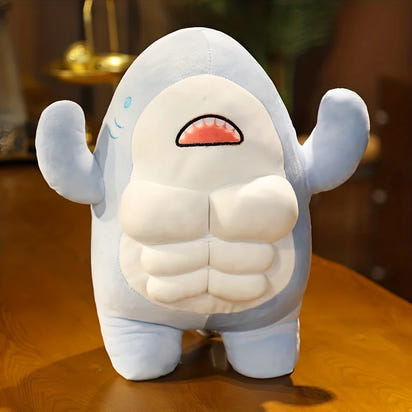 Whale of a Cuddle: Jumbo Muscle Shark Plushie - The Little Big Store
