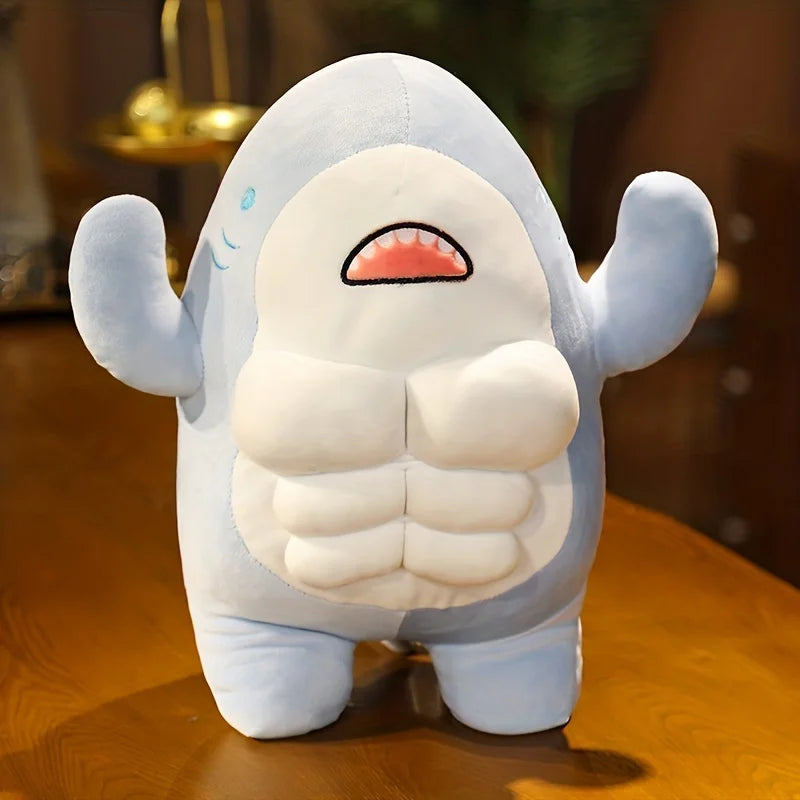 Whale of a Cuddle: Jumbo Muscle Shark Plushie