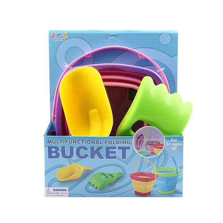 Fold & Fun Telescopic Beach Bucket: Portable Sand Toy and Multi-Purpose Storage for Kids' Summer Adventure - The Little Big Store
