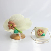 Sunshine Blossom Set: Summer Straw Hat and Handbag Ensemble for Girls - The Little Big Store