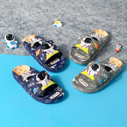 Cute Cartoon Astronaut Toddler Slippers for Boys and Girls Open-Toed Sandals - The Little Big Store