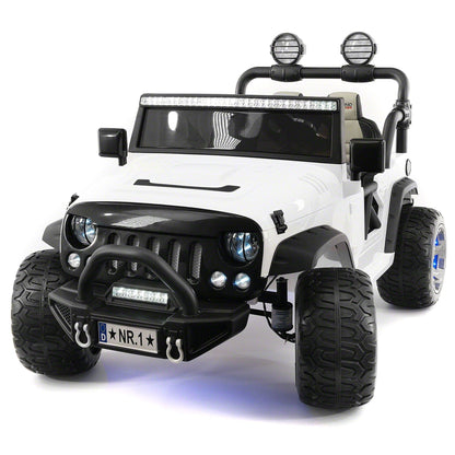 Trail Explorer 24V Kids Ride-On Car Truck with R/C Parental Remote | White - The Little Big Store