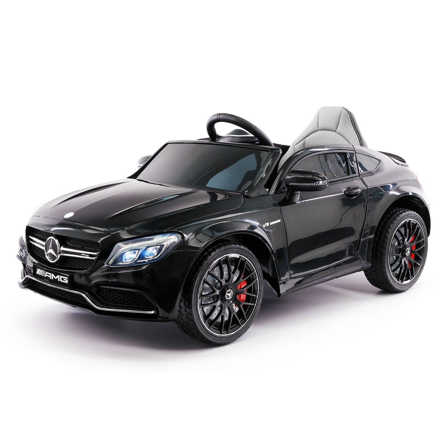 Mercedes C63S 12V Kids Ride-On Car with R/C Parental Remote | Black - The Little Big Store