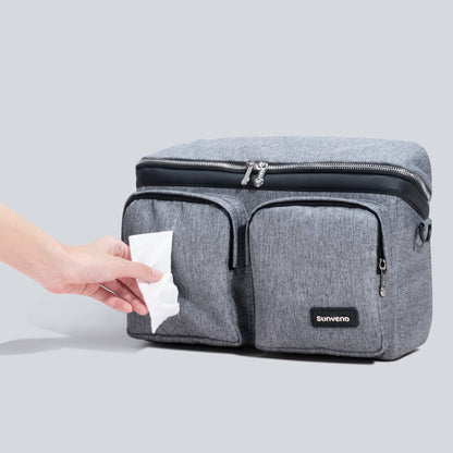 👜 StrollSmart™ Premium Stroller Organizer Bag – Universal Fit with Cup Holders, Insulated Compartments & Wipe Dispenser 💧👶