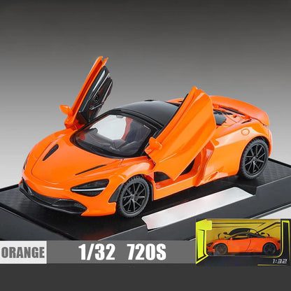 1:32 McLaren 720s Supercar Sports Alloy Diecast Model Car Sound And Light Pull Back Children Toys Cars Birthday Gifts With Kids